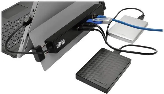 Alt view image 3 of 6 - Tripp Lite USB 3.0 Microsoft Surface Docking Station, USB-A Hub & Gigabit Ethernet (GbE) Port (U342-GU3)