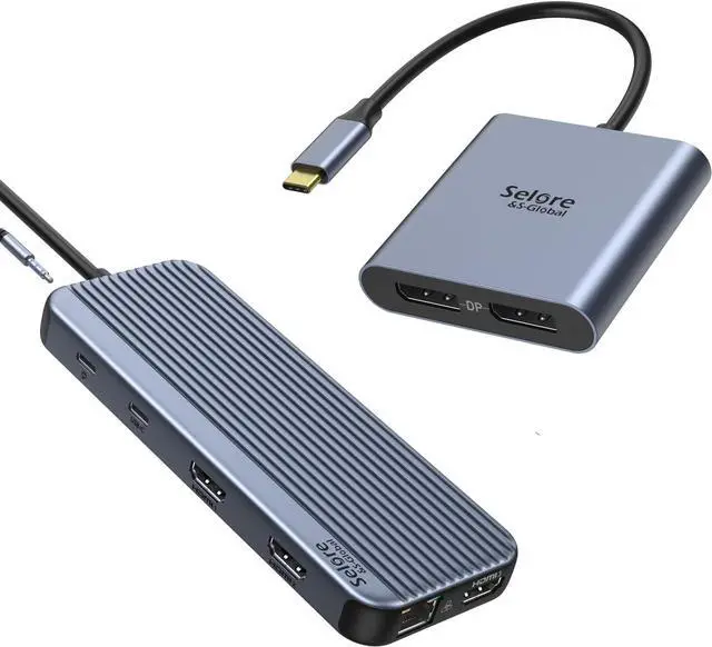 Main image of 3 HDMI Docking Station with USB C to Dual DP Adapter,USB C Docking Station Dual Monitors