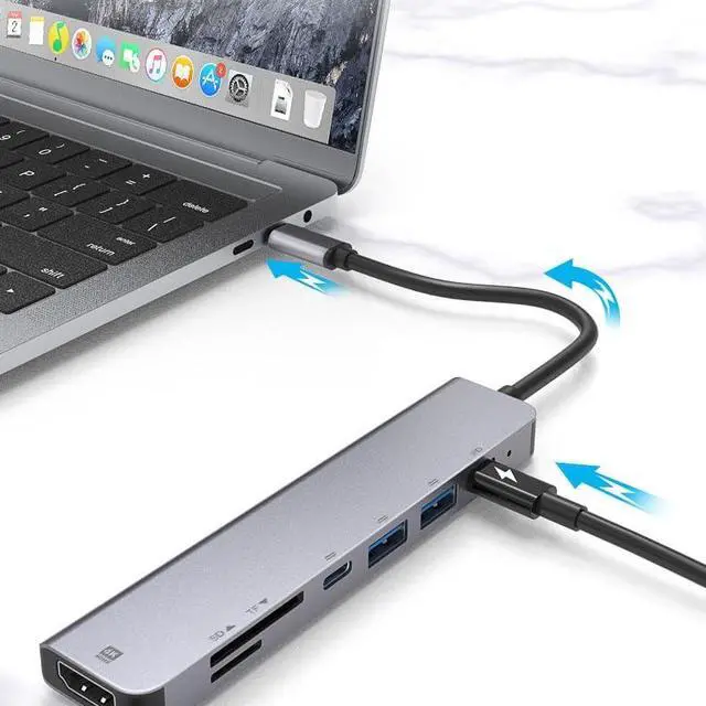 Alt view image 2 of 7 - 7-in-1 Type-C Docking Station Converter - HDMI, USB
