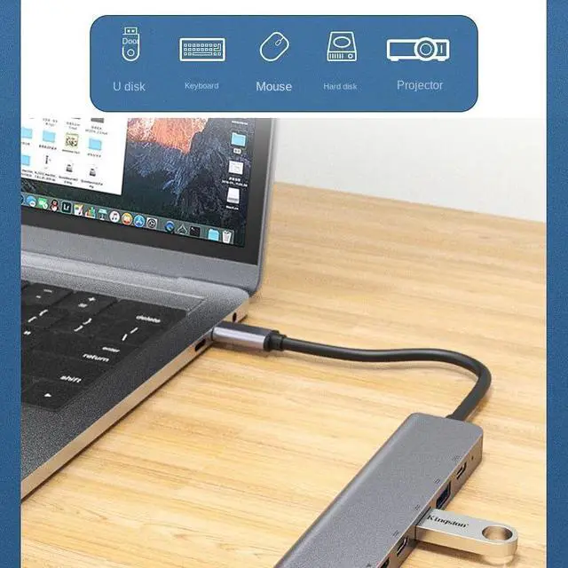Alt view image 3 of 7 - 7-in-1 Type-C Docking Station Converter - HDMI, USB