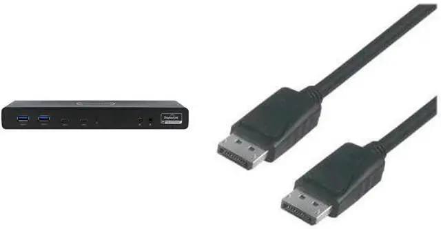 Main image of VisionTek VT4510 Dual Display 4K USB 3.0 & USB-C Docking Station with 100W Power Delivery & 2X DisplayPort Cable Bundle