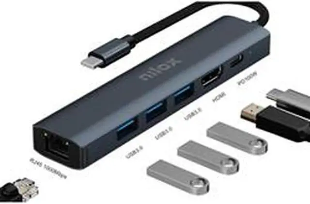 Main image of Nilox Dockstation NXDSUSBC06 Grey