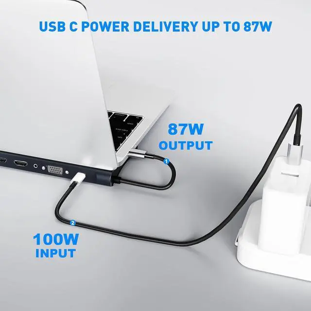 Alt view image 5 of 6 - USB C Docking Station, BOVONO 12 in 1 Laptop Docking Station Dual Monitor,USB C to HDMI Adapter with 4K HDMI,87W PD, 3 USB, Up to 3 Monitor, Adapter for Type-C Laptop Computers