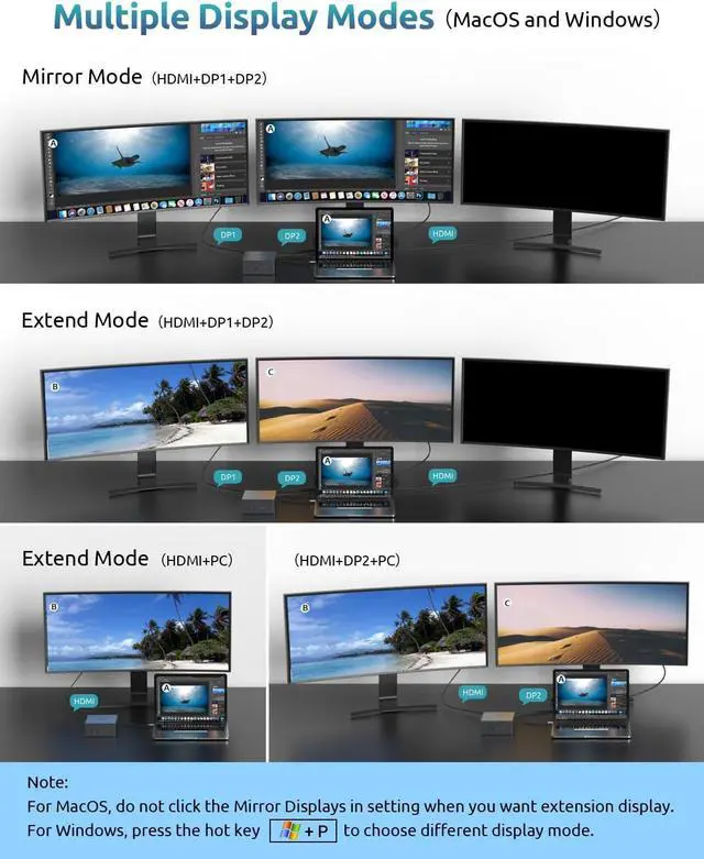 Alt view image 3 of 7 - Docking Station, QIYO USB C Docking Station Dual Monitor with 4K HDMI, 2 DPS, 100W PD, 6 USB Ports, for Type C Windows Laptops - - Bronze Grey-921506