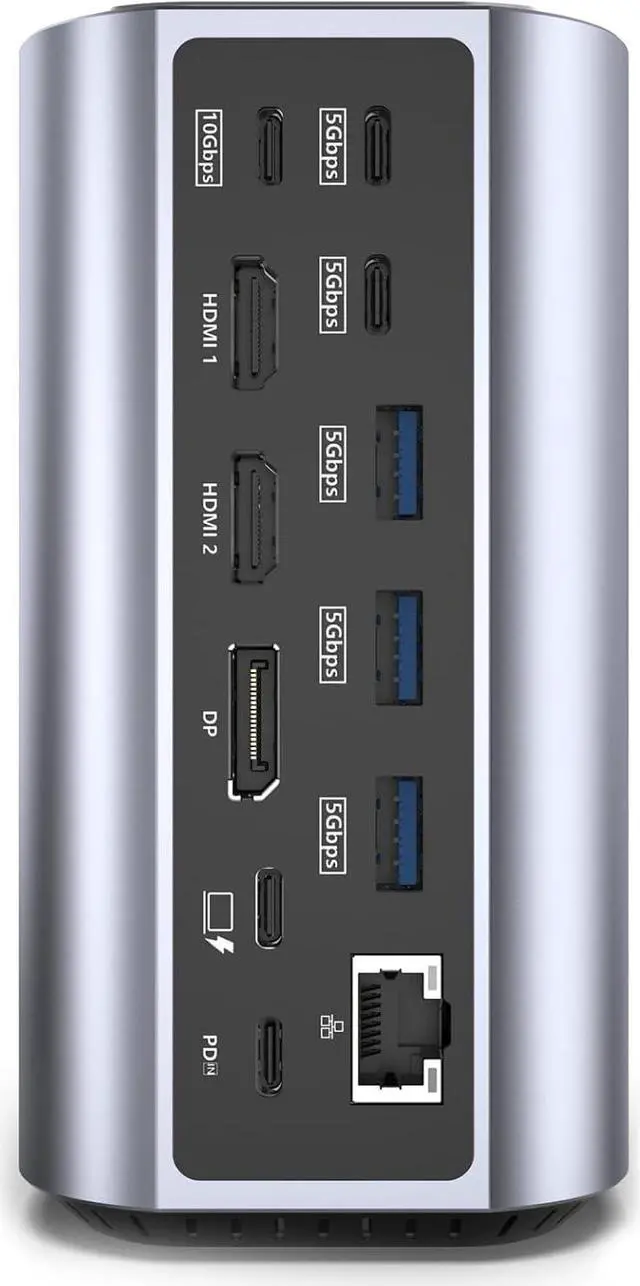 Alt view image 3 of 7 - Fairikabe USB C Docking Station, 17 in 1 Triple Display, USBC Hub Multiple Adapter, 4K Laptop Docking Station with 2 HDMI, Displayport, 100W PD Charge, 10Gbps Date Transmission, Ethernet,SD/TF+Audio