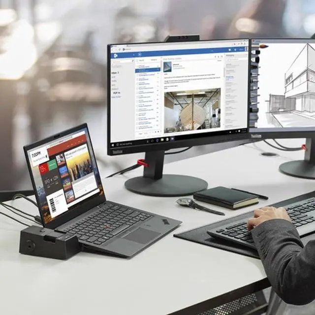 Alt view image 4 of 7 - Laptop X280 X390 X395 T480 T480S T490 T495 T580 T590 X1 Carbon2018 X12 P52S T14 Gen1 PC Docking Station 40AG Docking Station
