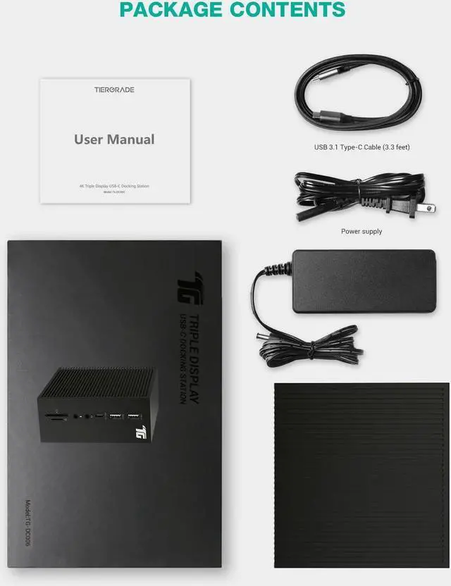 Alt view image 7 of 7 - USB C Docking Station, Triple Display 17-in-1 Dock with DisplayPort, 2 HDMI, 6 USB, LAN, SD/TF Card Readers, 60W Charging, Audio in and Out, DC Input Compatible with Windows/MacOS Laptops