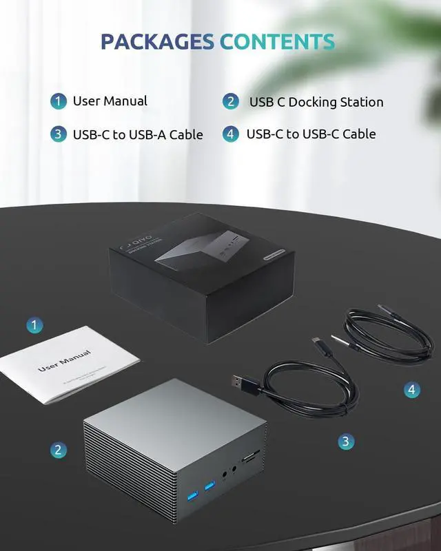 Alt view image 7 of 7 - Docking Station, QIYO USB C Docking Station Dual Monitor with 4K HDMI, 2 DPS, 100W PD, 6 USB Ports, for Type C Windows Laptops - - Bronze Grey-921506