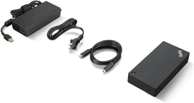 Alt view image 3 of 3 - ThinkPad Docking Station 40AY0090US USB-C Dock (40AY) + UltraHD HDMI Cable + 2 Displayport Cables + Connectivity Bundle, Type-C Gen2 4K Dock