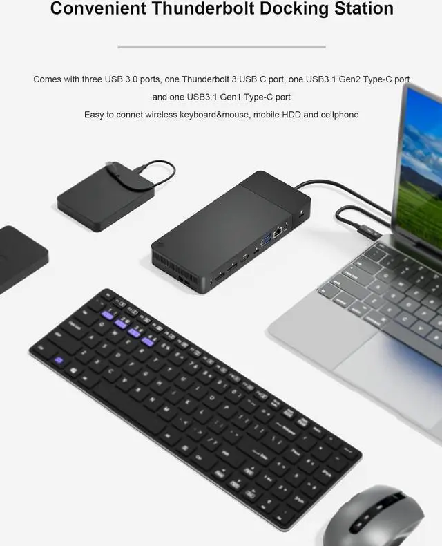 Alt view image 4 of 7 - WD19TB Thunderbolt USB C Dock with 180W AC Power Adapter (Audio Jack, RJ45, 3 USB, 2 USB C, 1 HDMI, 2 Display Ports)