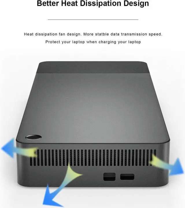 Alt view image 7 of 7 - WD19TB Thunderbolt USB C Dock with 180W AC Power Adapter (Audio Jack, RJ45, 3 USB, 2 USB C, 1 HDMI, 2 Display Ports)