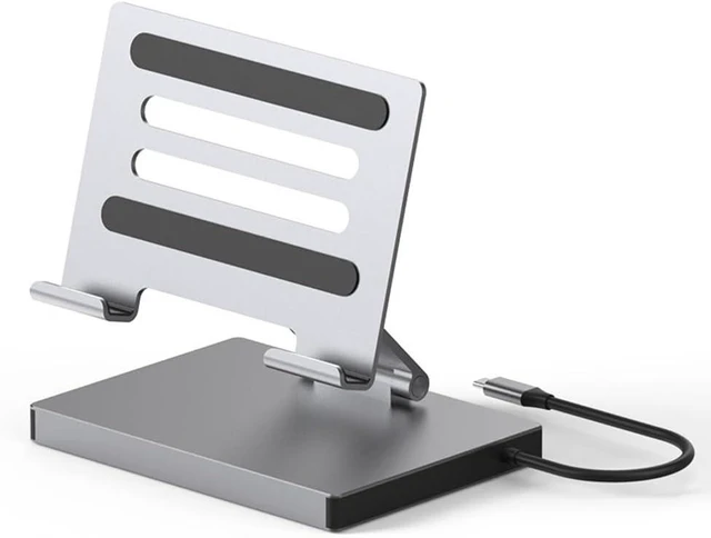 Alt view image 2 of 7 - USB C Laptop Docking Station Stand HUB Aluminum Alloy Docking Station Laptop Stand HDMI-Compatible Stand USB C Docking Station PD USB3.0 4K 60HZ SD TF Slot Gigabit Ethernet