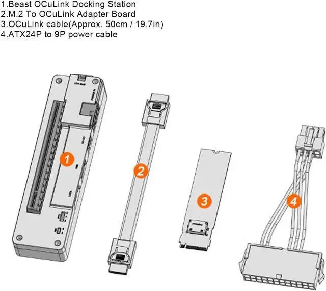 Alt view image 5 of 7 - External Graphics Card Dock, M.2 M Key to Laptop Graphics Docking Station, Support PCIe Gen 4.0 High Speed, 6Pin Connector, PCIE 4.0 X16 Interface