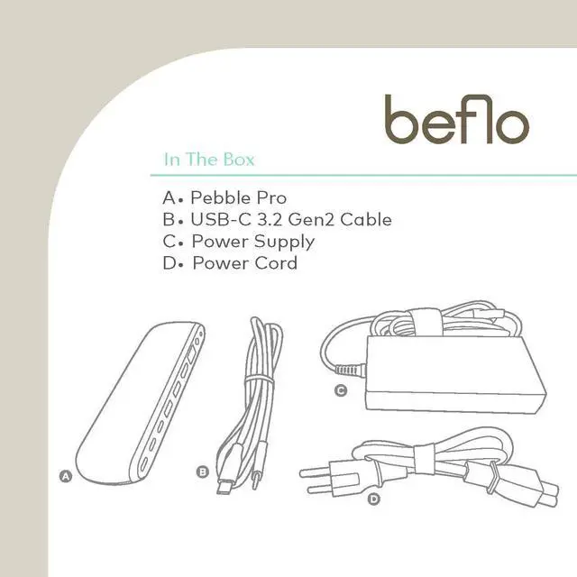 Alt view image 5 of 7 - | Pebble Pro | Portable Laptop Docking Station | USB-C Charging Dock, 8-in-1 Laptop Docking Station, 135W Power Delivery, 4K@60 HDMI, 10Gbps Data Transfer