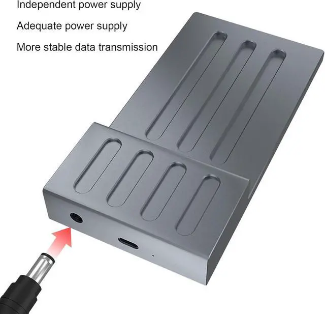 Alt view image 4 of 7 - 10Gbps U.2 USB 3.2 Gen 2 NVMe SSD Docking Station, with 50cm C to C Cable, A to C Cable, Plug and Play, Aluminum Alloy, 12V 3A Power Adapter for Wins and OS X (Zopscbmo4d12n6g-11)
