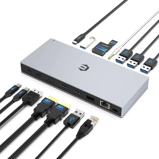 Main image of USB C Docking Station, iTOTU 15 in 1 Adaptor with 100W PD, 3 Monitors with Dual HDMI 4K, DisplayPort, 10Gbps USB 3.1, 3 USB 3.0, Ethernet, Audio/Mic for M Book & Windows with Thunderbolt 3,DC20