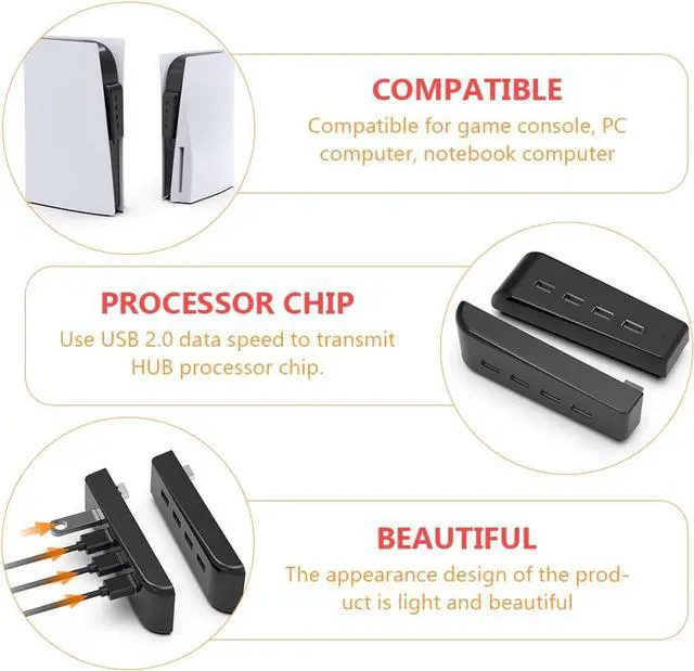 Alt view image 5 of 7 - Extension Adapter USB Adaptor Laptop Docking Stations 4 Pcs Gamepad Hub Compatible USB Docking Station for 4- USB Laptop Docking Stations USB Adaptor Game USB Hub/16