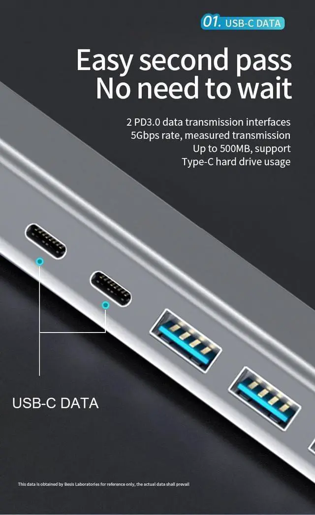 Alt view image 3 of 7 - USB C Hub Multiport Adapter 12 in 1, Dual Display USB C Hub Multiple Adapter, 4K HDMI, USB Ports, 3.5mm Audio, PD 100W, SD/TF, Ethernet, Adapter for Laptop Computers