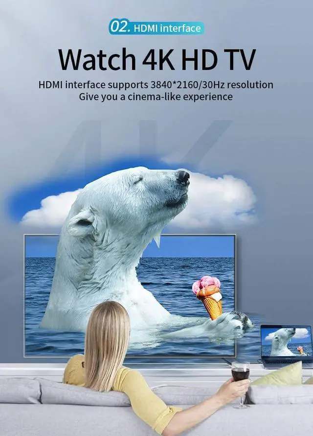 Alt view image 4 of 7 - USB C Hub Multiport Adapter 12 in 1, Dual Display USB C Hub Multiple Adapter, 4K HDMI, USB Ports, 3.5mm Audio, PD 100W, SD/TF, Ethernet, Adapter for Laptop Computers