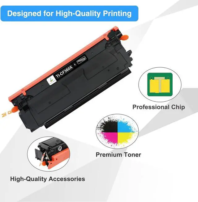 Alt view image 4 of 6 - M553 508X 508A Toner Cartridges Set 4 Pack High Yield Compatible Replacement for HP 508A 508X CF360X CF361X CF362X CF363X New Version for HP Laserjet M553N M553X M553dn M577 Printer Ink (B/C/Y/M)