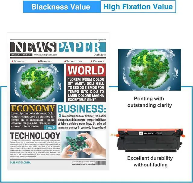 Alt view image 5 of 6 - M553 508X 508A Toner Cartridges Set 4 Pack High Yield Compatible Replacement for HP 508A 508X CF360X CF361X CF362X CF363X New Version for HP Laserjet M553N M553X M553dn M577 Printer Ink (B/C/Y/M)