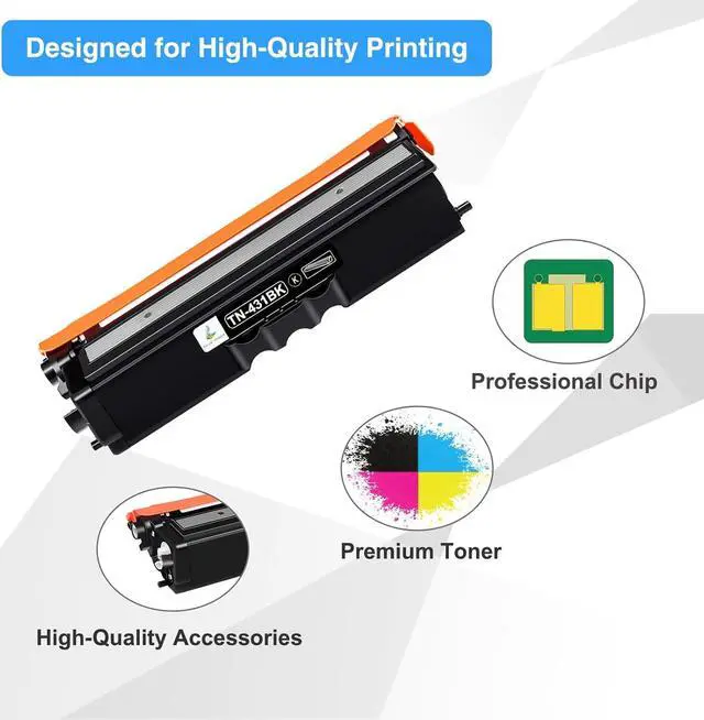 Alt view image 3 of 6 - TN-431 TN431 Toner Cartridge 4-Pack Compatible for Brother TN431 TN 431 TN-431 Toner Cartridge for Brother MFC-L8900CDW HL-L8360CDW HL-L8260CDW MFC-L8610CDW HL-L8360CDWT Printer Ink (B/C/Y/M)