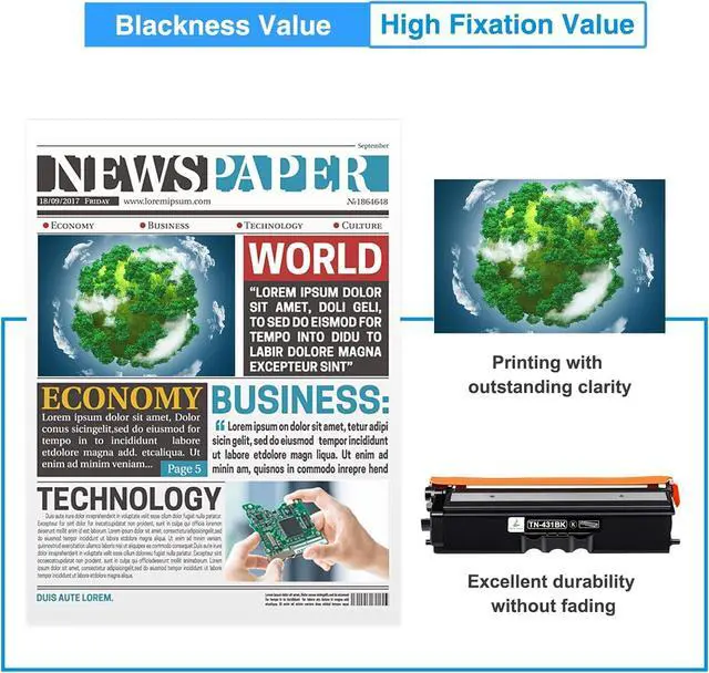 Alt view image 5 of 6 - TN-431 TN431 Toner Cartridge 4-Pack Compatible for Brother TN431 TN 431 TN-431 Toner Cartridge for Brother MFC-L8900CDW HL-L8360CDW HL-L8260CDW MFC-L8610CDW HL-L8360CDWT Printer Ink (B/C/Y/M)