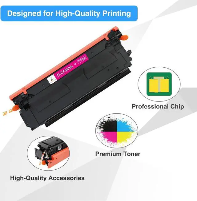 Alt view image 4 of 6 - 508A Toner Cartridges Set 4-Pack: M553 Toner Compatible Replacement for HP 508A 508X CF360A CF361A CF362A CF363A for M553dn M577 M553X M553N Printer Ink New Version (Black Cyan Yellow Magenta)