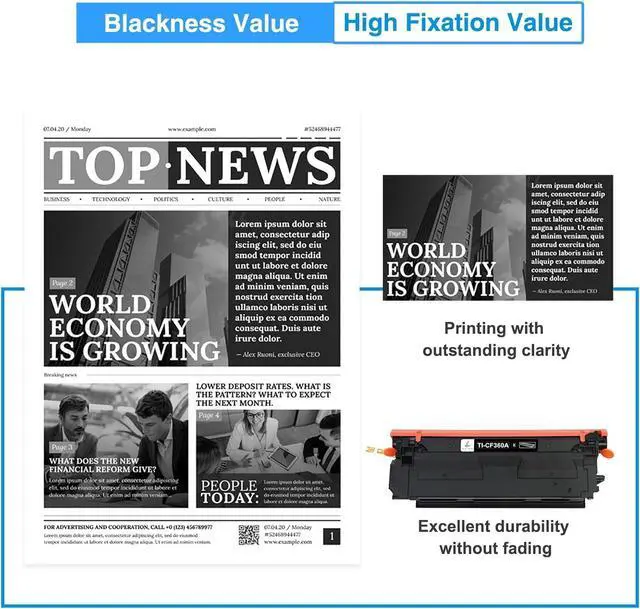 Alt view image 6 of 6 - 508A Toner Cartridges Set 4-Pack: M553 Toner Compatible Replacement for HP 508A 508X CF360A CF361A CF362A CF363A for M553dn M577 M553X M553N Printer Ink New Version (Black Cyan Yellow Magenta)