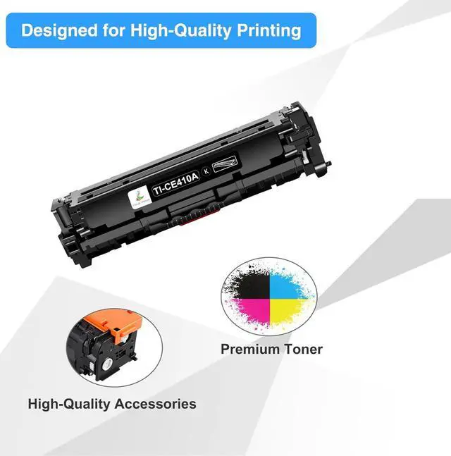 Alt view image 4 of 6 - 305A Toner Cartridge 4-Piece Combo Pack Compatible for HP 305A 305X CE410A CE411A CE412A CE413A for Pro 400 Color MFP M451nw M475dn M451dn M351 M375 M451 M475 Series Printer