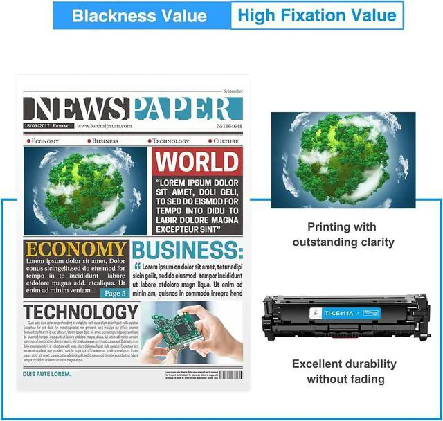 Alt view image 6 of 6 - 305A Toner Cartridge 4-Piece Combo Pack Compatible for HP 305A 305X CE410A CE411A CE412A CE413A for Pro 400 Color MFP M451nw M475dn M451dn M351 M375 M451 M475 Series Printer