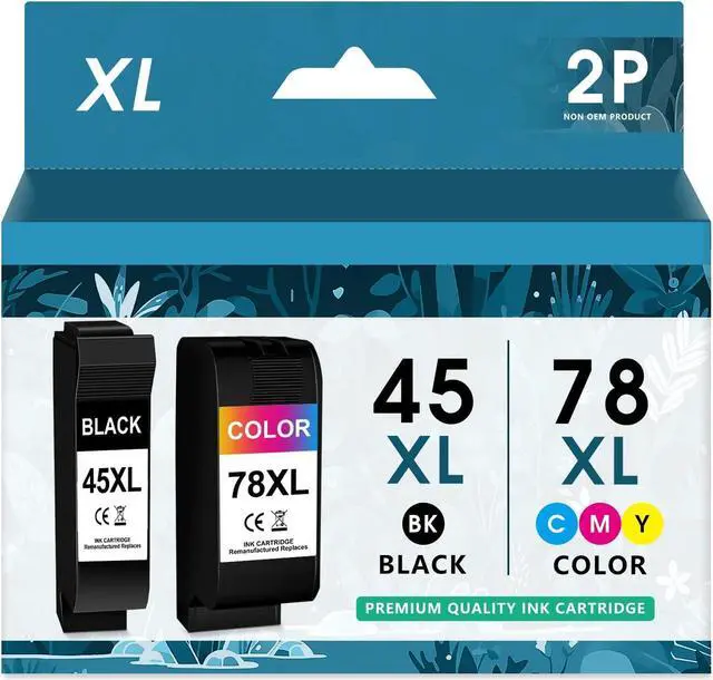 Main image of 45 78 Ink Cartridge Combo Pack Compatible for HP 45 78 Ink Cartridge Works with Deskjet 1220c-ps 930C 952C 970Cxi Color Copier FAX 1220 PhotoSmart 1115 1215 (1 Black, 1 Color) 2-Pack