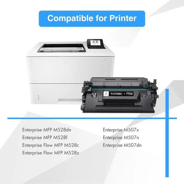 Alt view image 2 of 7 - CF289A Black Toner Cartridge Compatible Replacement for HP 89A Black Toner Cartridge CF289A 89X CF289X for Enterprise M507 M507n M507dn M507x MFP M528dn M528f M528c M528z M528 Series Printer (4-Pack)