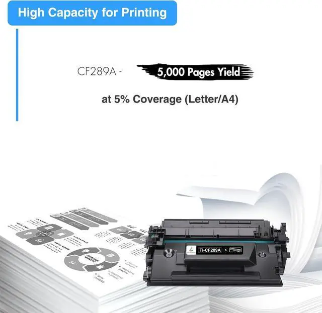 Alt view image 3 of 7 - CF289A Black Toner Cartridge Compatible Replacement for HP 89A Black Toner Cartridge CF289A 89X CF289X for Enterprise M507 M507n M507dn M507x MFP M528dn M528f M528c M528z M528 Series Printer (4-Pack)