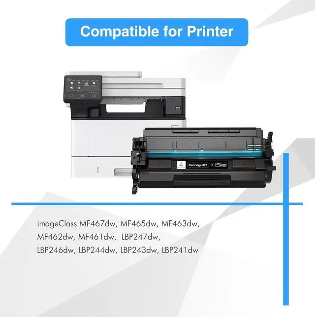 Alt view image 2 of 7 - Cartridge 070 Black Toner 2 Pack Compatible Replacement for Canon 070 Toner Cartridge crg-070 for imageCLASS MF465dw MF462DW LBP247dw LBP246dw MF462 LBP247 LBP246 Printer Ink