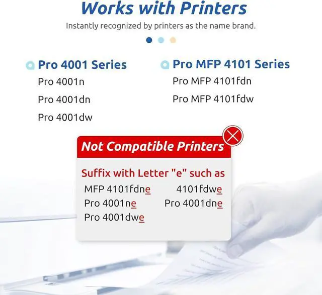 Alt view image 2 of 7 - 148X 148A Toner Cartridge Black (with Chip) High Yield Compatible Replacement for HP 148A 148X W1480A W1480X for HP Laserjet Pro 4001n 4001dn 4001dw MFP 4101fdn 4101fdw Printer (2 Pack)