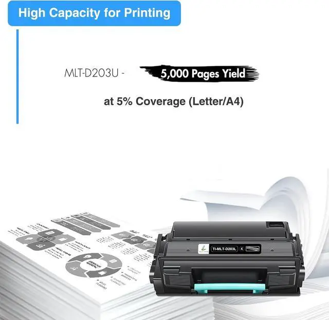 Alt view image 3 of 6 - MLT-D203L Toner Cartridge Compatible Replacement for Samsung 203L MLT D203L MLT-D203L MLTD203L for Proxpress M3320ND M3870FW M4020ND M3370FD M3820DW M4070FR M4070FX Printer (Black, 2-Pack)