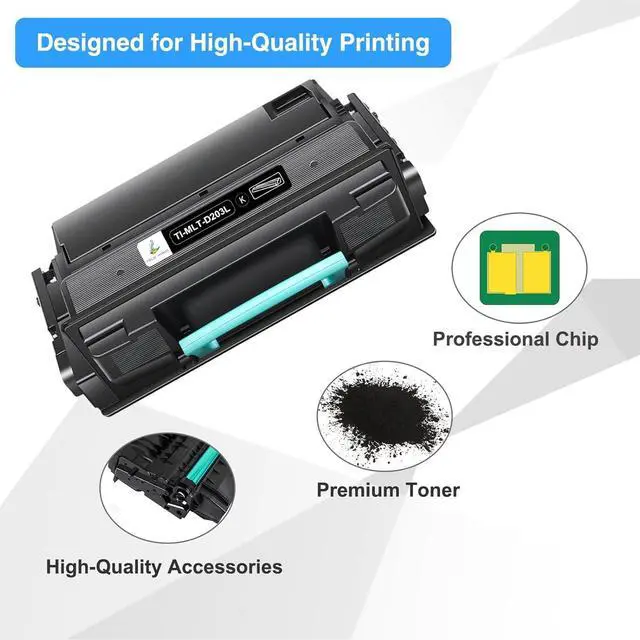 Alt view image 4 of 6 - MLT-D203L Toner Cartridge Compatible Replacement for Samsung 203L MLT D203L MLT-D203L MLTD203L for Proxpress M3320ND M3870FW M4020ND M3370FD M3820DW M4070FR M4070FX Printer (Black, 2-Pack)