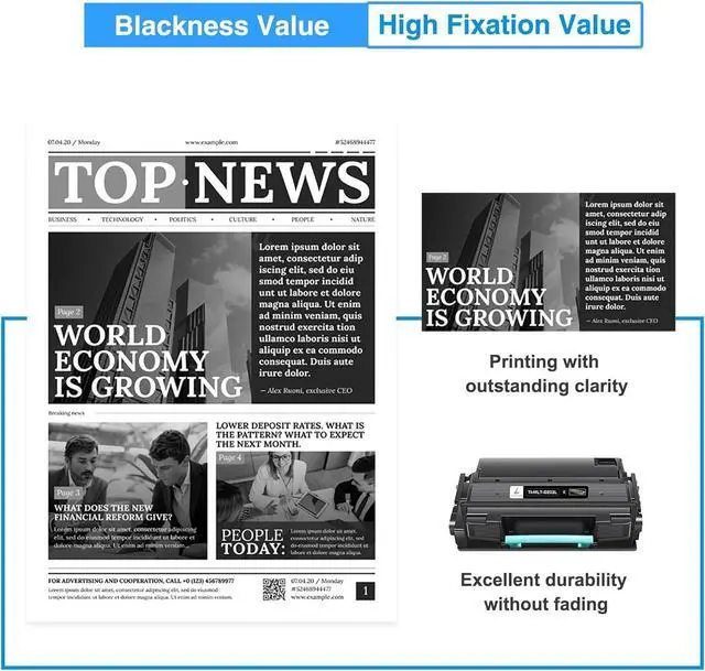 Alt view image 6 of 6 - MLT-D203L Toner Cartridge Compatible Replacement for Samsung 203L MLT D203L MLT-D203L MLTD203L for Proxpress M3320ND M3870FW M4020ND M3370FD M3820DW M4070FR M4070FX Printer (Black, 2-Pack)