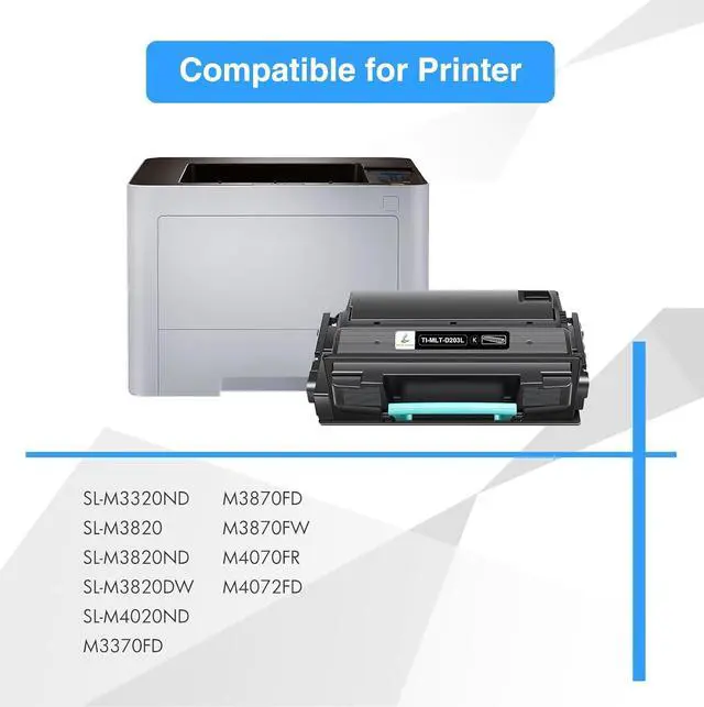 Alt view image 2 of 6 - MLT-D203L Toner Cartridge Compatible Replacement for Samsung 203L MLT D203L MLT-D203L MLTD203L for Proxpress M3320ND M3870FW M4020ND M3370FD M3820DW M4070FR M4070FX Printer (Black, 2-Pack)