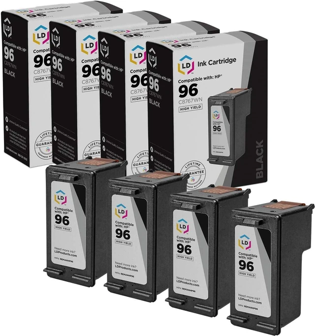 Main image of LD Products Compatible Ink Cartridges Replacements for HP 96 HY (4-Pack, Black) for use in Printers DesignJet 5940, 5940xi