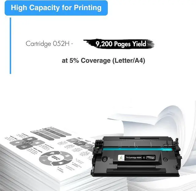 Alt view image 3 of 6 - 052H Toner Cartridge Black 2-Pack Compatible Replacement for Canon 052H 052 CRG-052H High Yield Toner for ImageCLASS LBP214dw LBP215dw MF426dw MF424dw MF429dw Printer Ink
