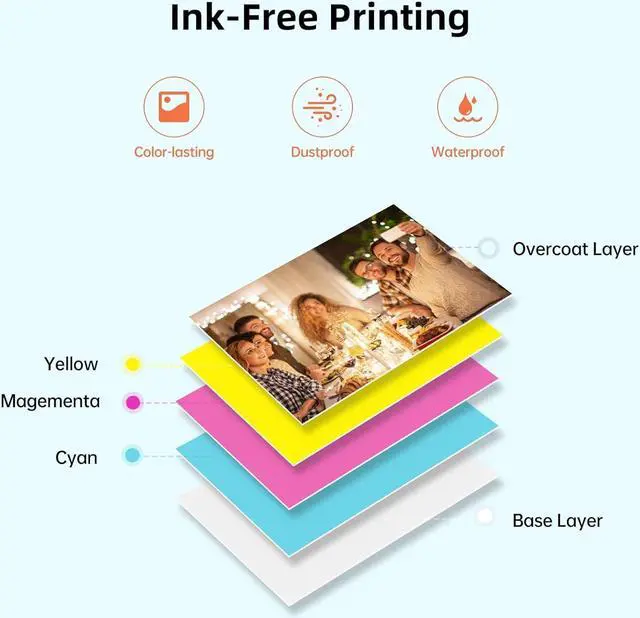 Alt view image 7 of 7 - HPRT MT53 Mini Photo Printer with 50 Sheets Adhesive Paper, 2x3 Instant Portable Color Printer, Compatible with iOS & Android, Bluetooth Small Printer for Smartphones & iPhone