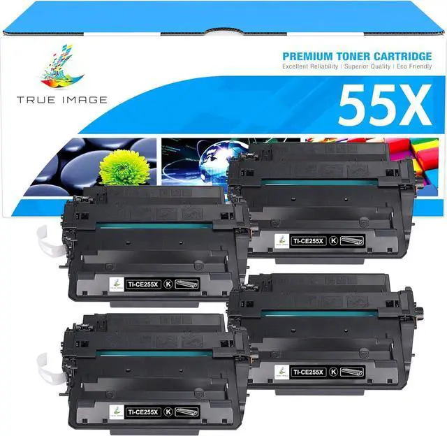 Main image of CE255X 55X P3015 Toner Cartridge Black 4-Pack Compatible Replacement for HP Laserjet P3015 55X 55A CE255X CE255A Toner Cartridge for P3015dn P3015x Pro 500 MFP M521dn M521dw M521 M525 Printer