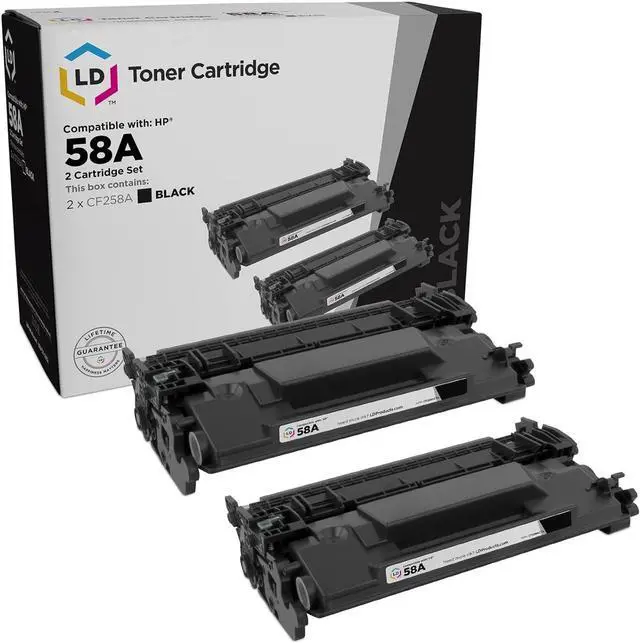 Main image of LD Products Compatible Toner Cartridge Replacement / Compatible with HP 58A / CF258A (Black, 2PK with CHIP) for Laserjet Pro M404dn, M404dw, M404n, MFP M428fdn, MFP M428fdw New Working CHIP Installed