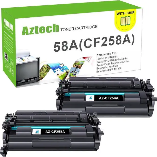 Main image of Ennovor Aztech Compatible Toner Cartridge Replacement for HP 58A CF258A, Black - 2 Pack