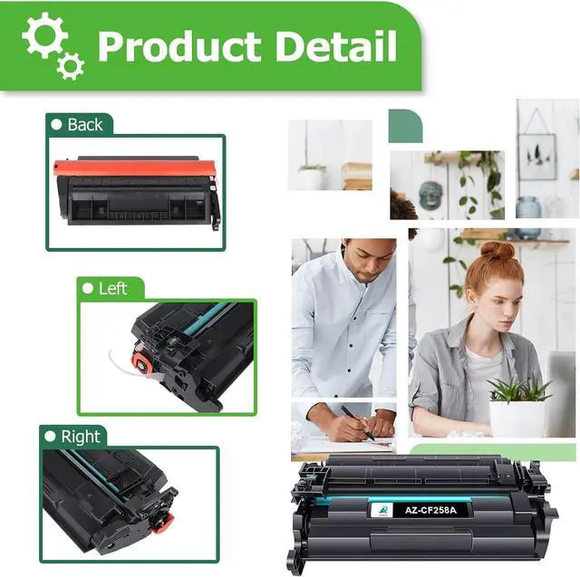 Alt view image 7 of 7 - Ennovor Aztech Compatible Toner Cartridge Replacement for HP 58A CF258A, Black - 2 Pack