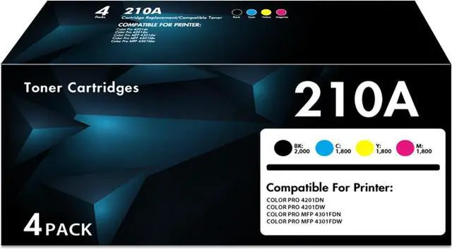 Alt view image 4 of 6 - Ennovor 210A Toner Cartridges 2-Pack Black | Compatible Replacement for 210A W2100A 210X W2100X for Color Pro 4201dn 4201dw Pro MFP 4301fdn 4301fdw Printer Ink (with Chip)