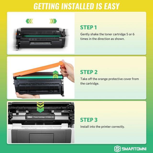 Alt view image 5 of 6 - 58A CF258A Black Toner Cartridge 2 Pack (with Chip) Works with HP Pro MFP M428dw M428fdw M428fdn M428, Pro M404n M404dn M404dw M404, Enterprise MFP M430f M406dn M430 M406 Series Printer | 58A 58X