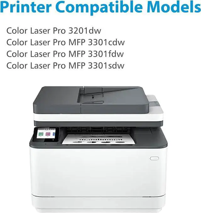 Alt view image 2 of 7 - 218A Toner Cartridges 4 Pack | Compatible for HP 218A W2180A 218X W2180X Ink Cartridges Works with Color Laserjet Pro 3201dw MFP 3301 Series 3301fdw 3301sdw 3301cdw Printer (B/C/Y/M, with Chip)